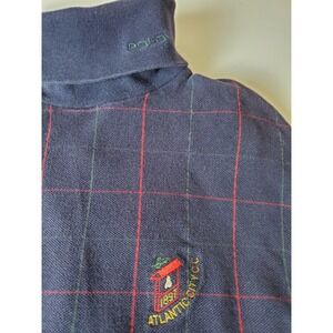 Vintage Ralph Lauren Polo Turtleneck Atlantic City CC‎ Large Embroidered Plaid